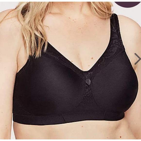 Glamorise 1007 MagicLift Seamless Everyday Wire-Free bra black size 34H - Picture 1 of 6